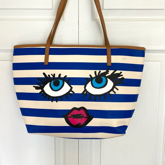 Betsey Johnson Handbags - Luv Betsey by Betsey Johnson Blue Striped Tote